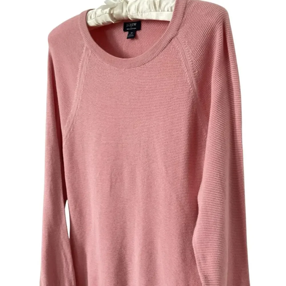 J.Crew Factory iced quartz Cotton seed-stitch‎ crewneck sweater M
